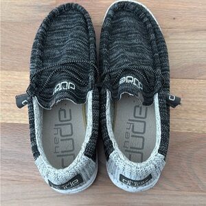 Hey Dude Kids Black and Gray Moccasins